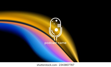 PODCAST BACKGROUND COLORFUL GRADIENT MESH COLOR SIMPLE TEMPLATE DESIGN VECTOR. GOOD FOR COVER DESIGN, BANNER, WEB,SOCIAL MEDIA