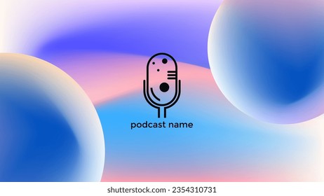 PODCAST BACKGROUND COLORFUL GRADIENT MESH COLOR SIMPLE TEMPLATE DESIGN VECTOR. GOOD FOR COVER DESIGN, BANNER, WEB,SOCIAL MEDIA