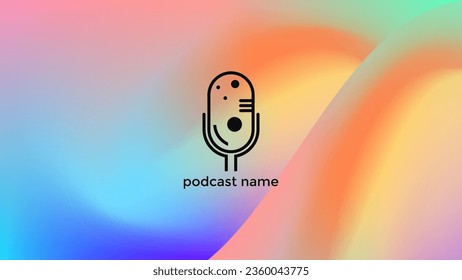 PODCAST BACKGROUND COLORFUL GRADIENT MESH COLOR SIMPLE TEMPLATE DESIGN VECTOR. GOOD FOR COVER DESIGN, BANNER, WEB,SOCIAL MEDIA