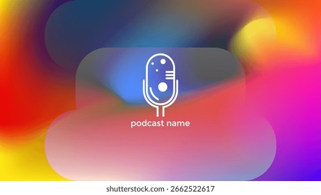 PLANO DE FUNDO DO PODCAST COLORIDO GRADIENTE MALHA COR MODELO SIMPLES DESIGN VETOR. BOM PARA DESIGN DE CAPA, BANNER, WEB, MÍDIA SOCIAL