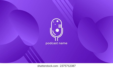 PODCAST BACKGROUND COLORFUL WITH GRADIENT PURPLE COLOR SIMPLE TEMPLATE DESIGN VECTOR. GOOD FOR COVER DESIGN, BANNER, WEB,SOCIAL MEDIA