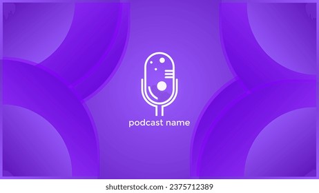 PODCAST BACKGROUND COLORFUL WITH GRADIENT PURPLE COLOR SIMPLE TEMPLATE DESIGN VECTOR. GOOD FOR COVER DESIGN, BANNER, WEB,SOCIAL MEDIA