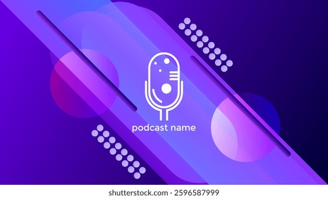 PODCAST BACKGROUND COLORFUL WITH GRADIENT PURPLE COLOR SIMPLE TEMPLATE DESIGN VECTOR. GOOD FOR COVER DESIGN, BANNER, WEB,SOCIAL MEDIA