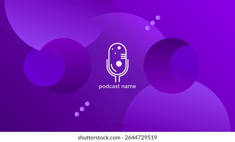 PODCAST BACKGROUND COLORFUL WITH GRADIENT PURPLE COLOR SIMPLE TEMPLATE DESIGN VECTOR. GOOD FOR COVER DESIGN, BANNER, WEB,SOCIAL MEDIA