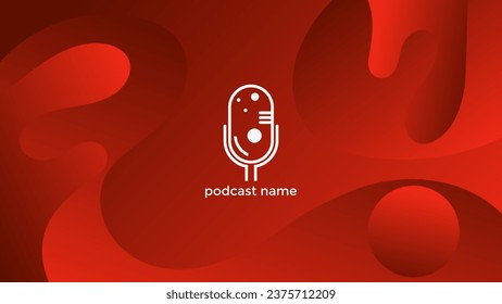 PODCAST BACKGROUND COLORFUL WITH GRADIENT RED COLOR SIMPLE TEMPLATE DESIGN VECTOR. GOOD FOR COVER DESIGN, BANNER, WEB,SOCIAL MEDIA