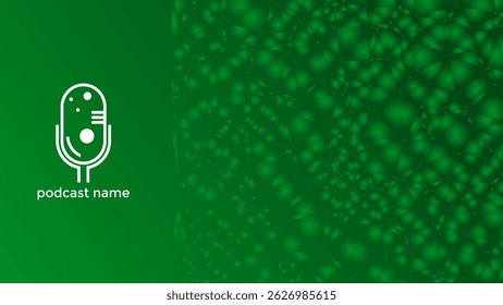 PODCAST BACKGROUND COLORFUL WITH POLY SHAPES GRADIENT GREEN COLOR SIMPLE TEMPLATE DESIGN VECTOR. GOOD FOR COVER DESIGN, BANNER, WEB,SOCIAL MEDIA