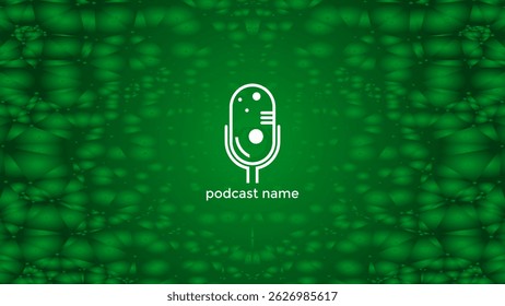 PODCAST BACKGROUND COLORFUL WITH POLY SHAPES GRADIENT GREEN COLOR SIMPLE TEMPLATE DESIGN VECTOR. GOOD FOR COVER DESIGN, BANNER, WEB,SOCIAL MEDIA