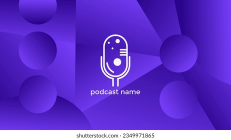 PODCAST BACKGROUND WITH GRADIENT BLUE COLOR SIMPLE TEMPLATE DESIGN VECTOR. GOOD FOR COVER DESIGN, BANNER, WEB,SOCIAL MEDIA