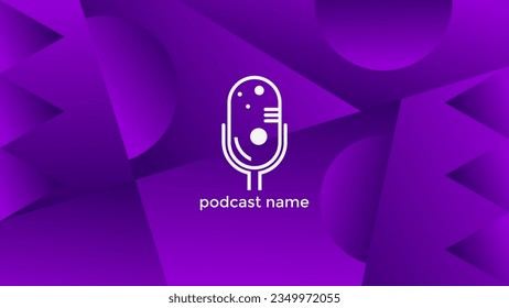 PODCAST BACKGROUND WITH GRADIENT PURPLE COLOR SIMPLE TEMPLATE DESIGN VECTOR. GOOD FOR COVER DESIGN, BANNER, WEB,SOCIAL MEDIA