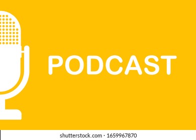 Podcast. Badge, icon, stamp, logo. Vector stock illustration.