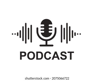 Podcast. Badge, icon, stamp, logo. Vector stock illustration.
