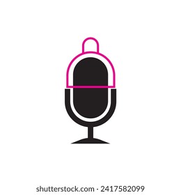 podcast bell logo design vector icon.