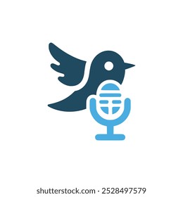 podcast bird animal logo vector illustration template design