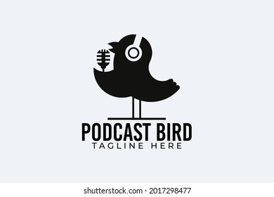 
podcast bird logo vector graphic for any business