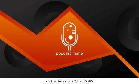 PODCAST BLACK BACKGROUND WITH GRADIENT COLOR SIMPLE TEMPLATE DESIGN VECTOR. GOOD FOR COVER DESIGN, BANNER, WEB,SOCIAL MEDIA