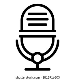 Podcast blogging icon. Outline podcast blogging vector icon for web design isolated on white background