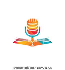 Podcast book vector logo design. Education podcast logo concept.	
