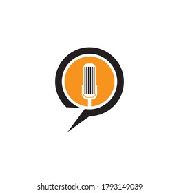 Podcast branding logo vector template