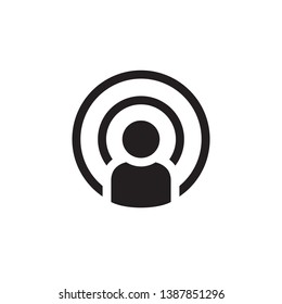 podcast broadcast icon vector illustration