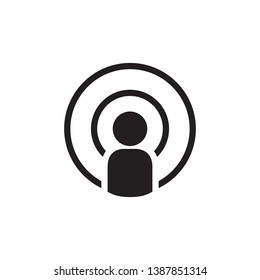 Podcast Broadcast Icon Vector Illustration