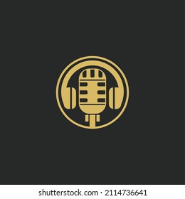 Podcast Broadcast Logo. Vektorgrafik für Logo oder Symbol