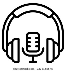Podcast broadcast object icon illustration