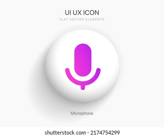 Podcast, broadcast, webcast icon. Voicemail sign. Voice chat icon. Recording symbol. Mute icon. 3D Phone microphone icon for UI UX, mobile app, presentations with soft UI, neumorphism technical.