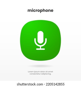 Podcast, Broadcast, Webcast Icon. Voicemail Sign. Voice Chat Icon. Recording Symbol. Mute Icon. 3D Phone Microphone Icon For UI UX, Mobile App, Presentations With Soft UI, Push Button.