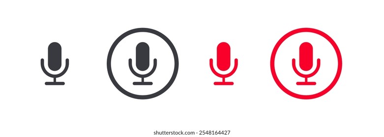 Podcast, broadcast, webcast icon. Voicemail sign. Voice chat icon. Recording symbol. Mute icon. 3D Phone microphone icon for UI UX, mobile app, presentations with soft UI, push button.