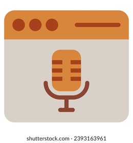 Podcast browser object icon illustration