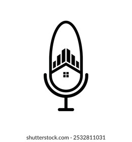 podcast building construction modern logo design