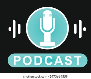 Podcast button icon. vector illustration