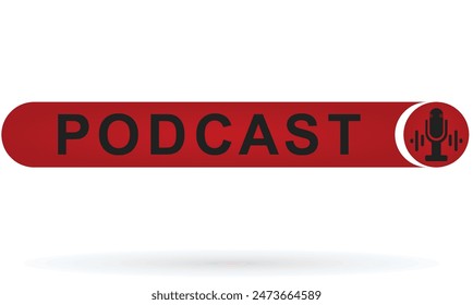 Podcast button icon. vector illustration