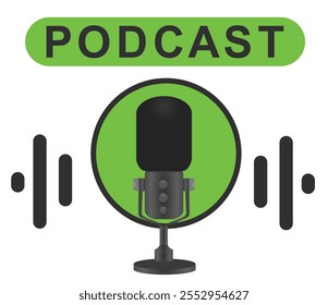 Podcast button icon. vector illustration