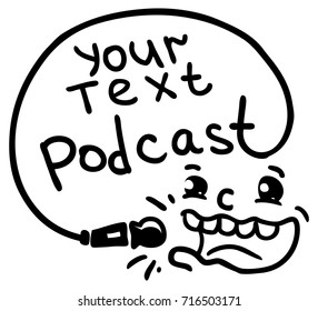 podcast cartoon logo