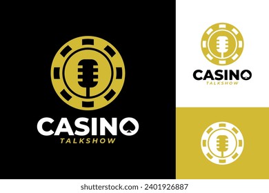 Podcast Casino Gambling Vector Logo Design