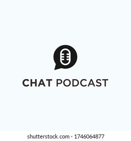 podcast chat logo. microphone logo