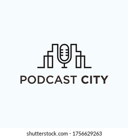 podcast city logo. bottle icon