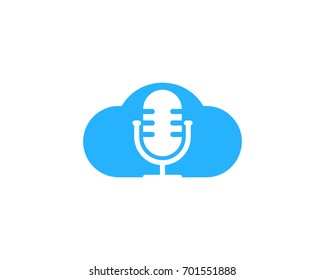 Podcast Cloud Icon Logo Design Element