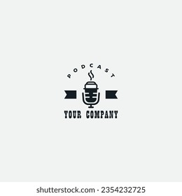 podcast coffee logo vintage rustic