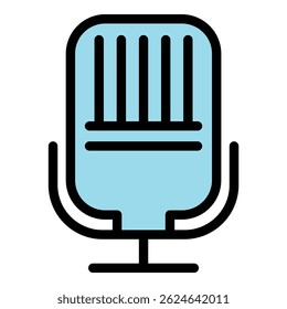 Podcast communication icon. Outline podcast communication vector icon color flat isolated