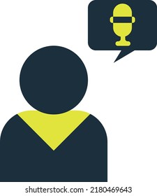 Podcast-Kommunikation, Illustration, Vektorgrafik auf weißem Hintergrund.
