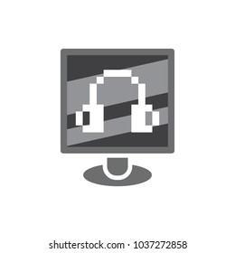 Podcast Computer Logo Icon Design