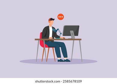 Podcast concept. Colored flat vector illustration isolated.