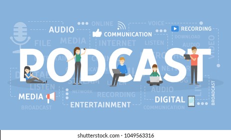 Podcast concept illustration. Idea of broadcasting and talking.