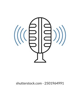 podcast concept line icon. Simple element illustration. podcast concept outline symbol design.