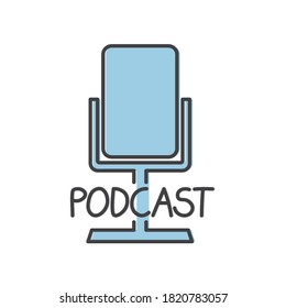 podcast concept with microphone icon- vector illustration