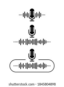 Podcast Concept. Thin Line Icon. Abstract Icon. White Background. Modern Sound Wave Equalizer. Vector Illustration.