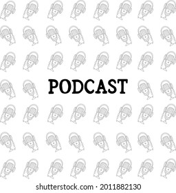 Podcast cover pattern trendy design template vector art