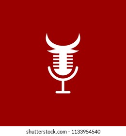 Podcast / cow horn Logo design inspiration
